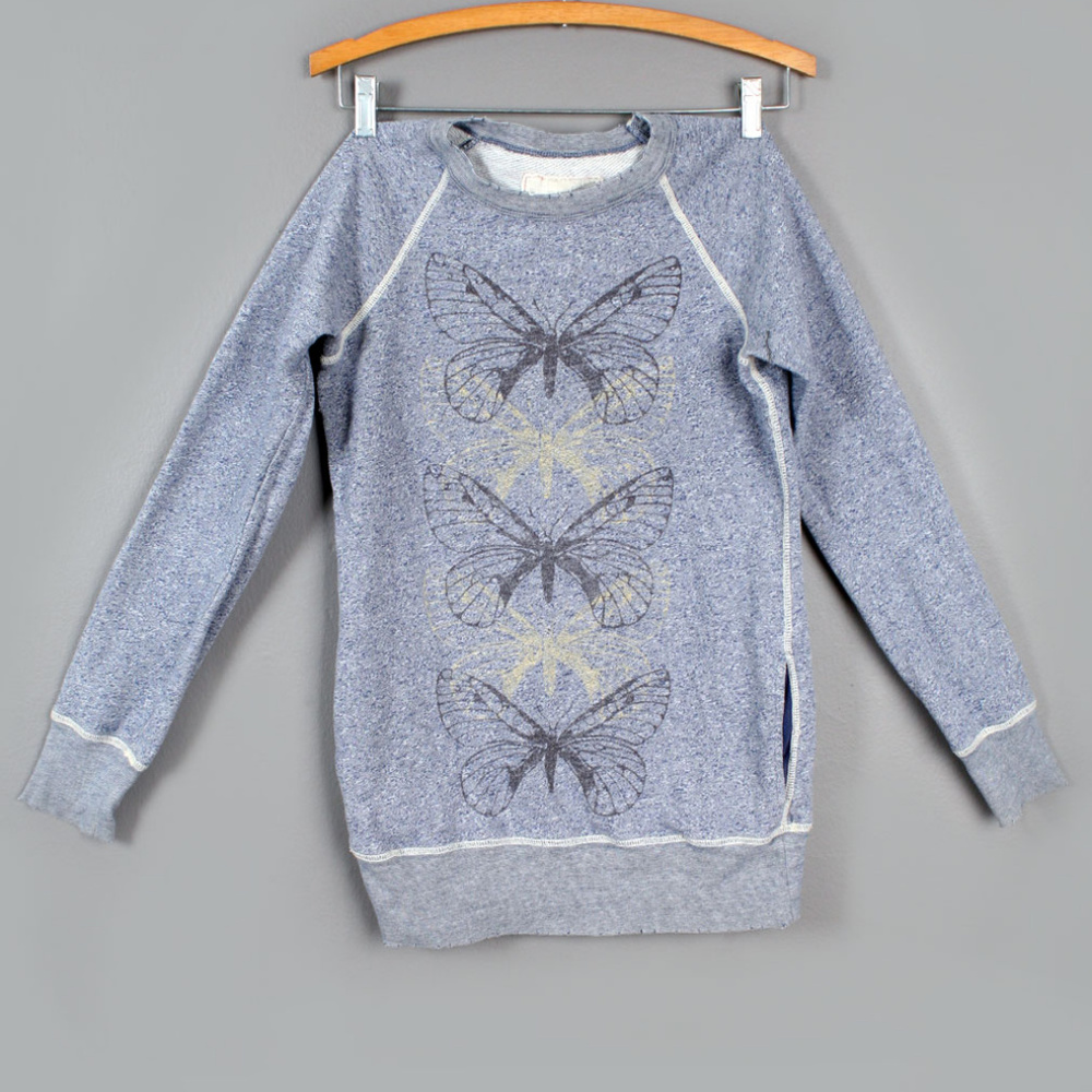 Free People Butterfly Sweat Shirt Pullover Top XS